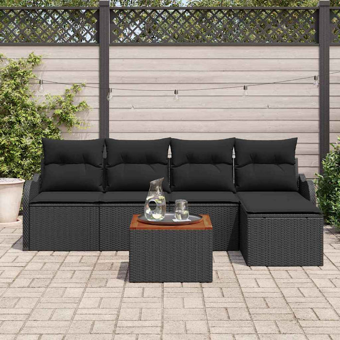 Set de canapele pentru grădină 6 pcs Negru - WALTI WALTI