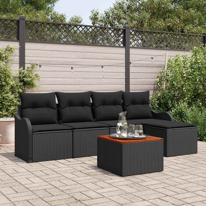 Set de canapele pentru grădină 6 pcs Negru - WALTI WALTI