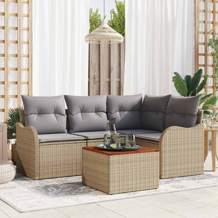 Set de canapele pentru grădină 5 pcs bej și gri deschis - WALTI WALTI