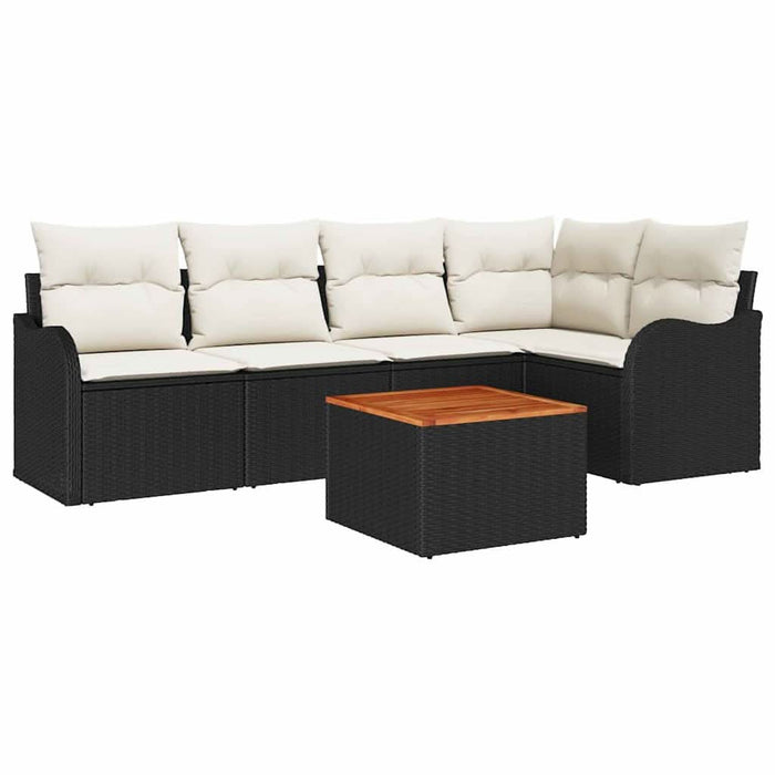 Set de canapele pentru grădină 6 pcs Negru, alb - WALTI WALTI