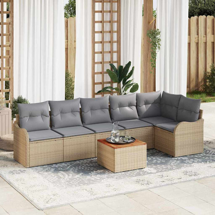 Set de canapele pentru grădină 7 pcs Bej, gri deschis - WALTI WALTI