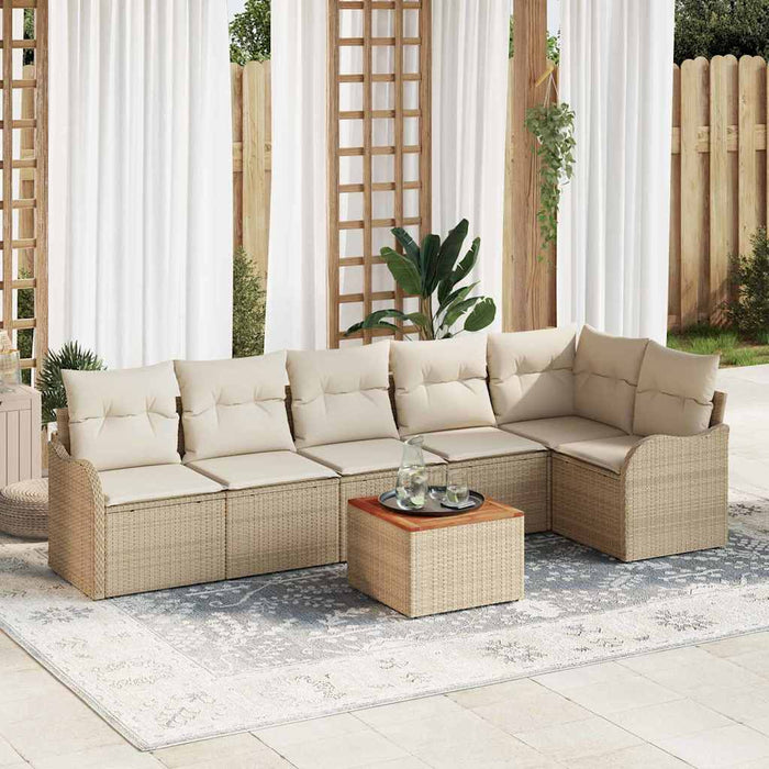 Set de canapele pentru grădină 7 pcs Bej, alb - WALTI WALTI