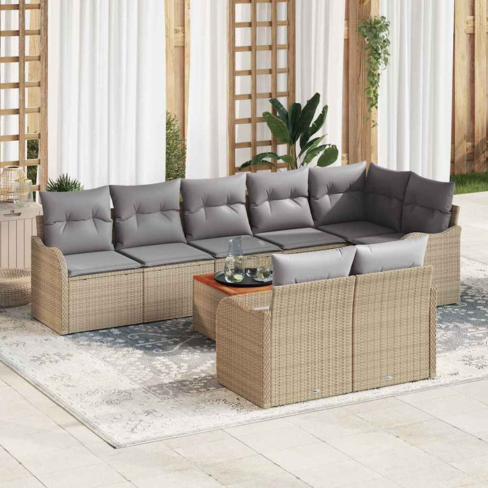 Set de canapele pentru grădină 9 pcs bej și gri deschis - WALTI WALTI