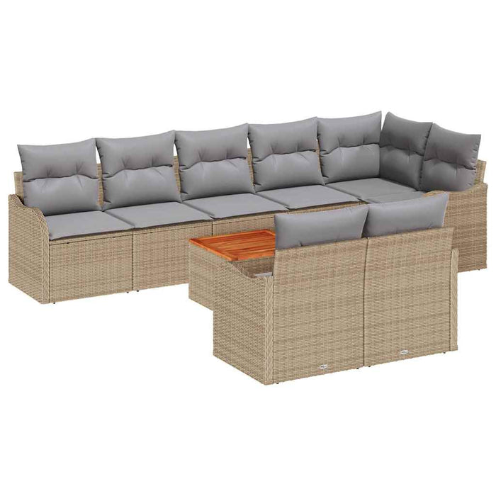 Set de canapele pentru grădină 9 pcs bej și gri deschis - WALTI WALTI