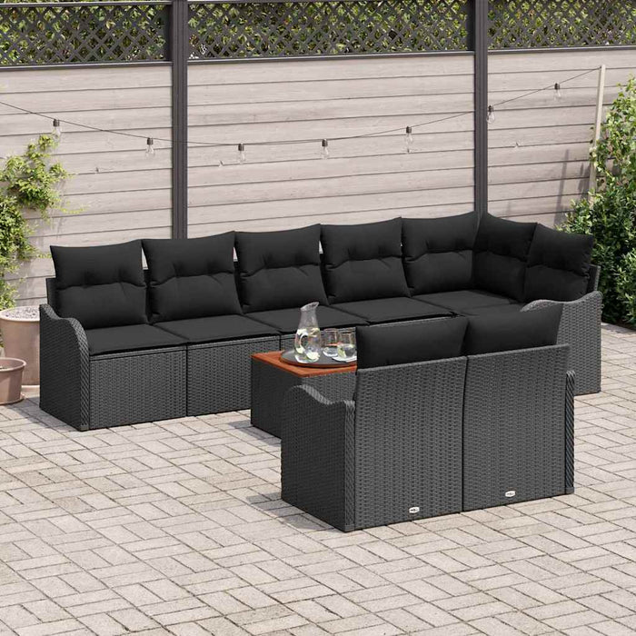 Set de canapele pentru grădină 9 pcs Negru - WALTI WALTI