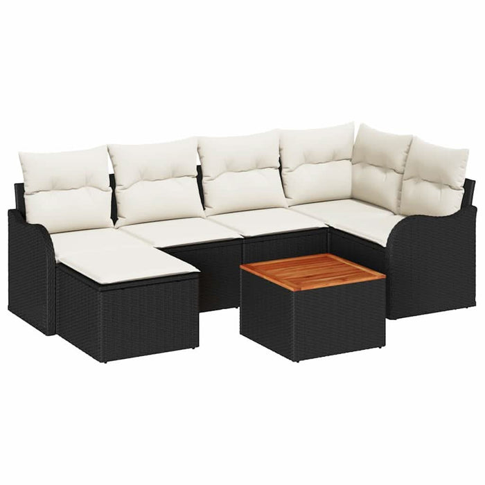 Set de canapele pentru grădină 7 pcs Negru, alb - WALTI WALTI