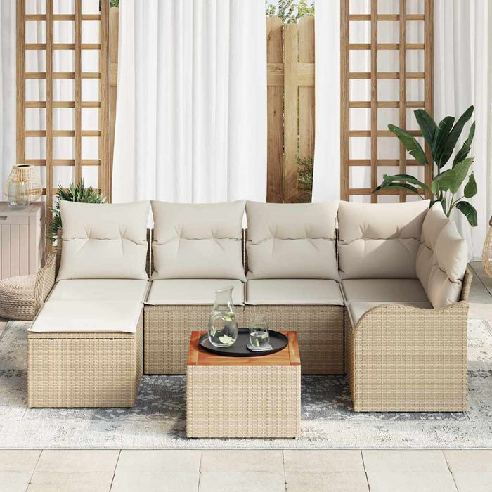 Set de canapele pentru grădină 7 pcs Bej, alb - WALTI WALTI