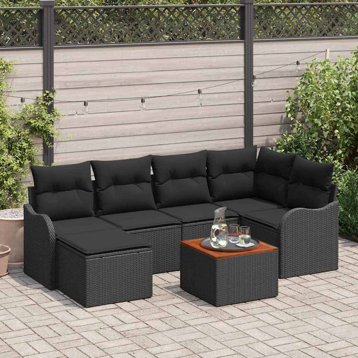 Set de canapele pentru grădină 7 pcs Negru - WALTI WALTI