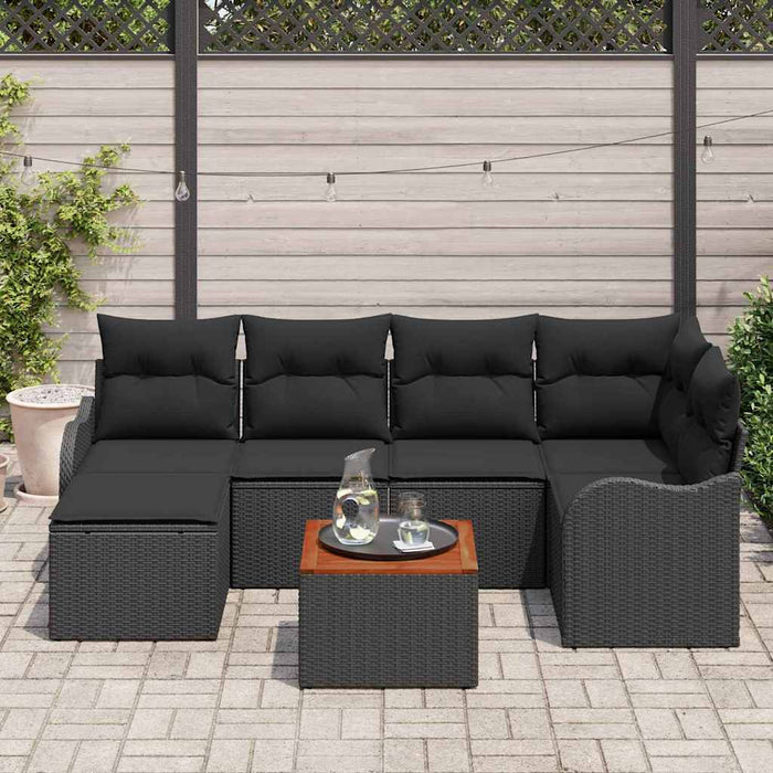 Set de canapele pentru grădină 7 pcs Negru - WALTI WALTI