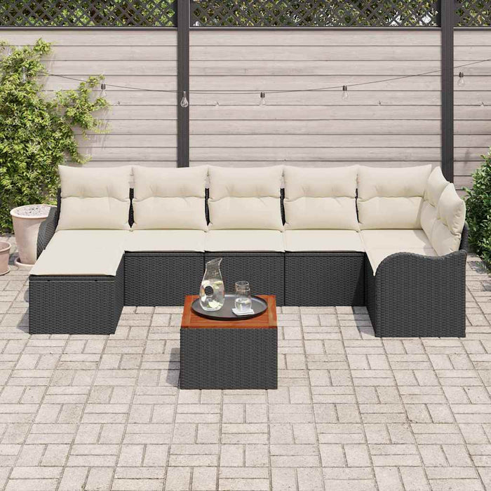 Set de canapele pentru grădină 8 pcs Negru, alb - WALTI WALTI