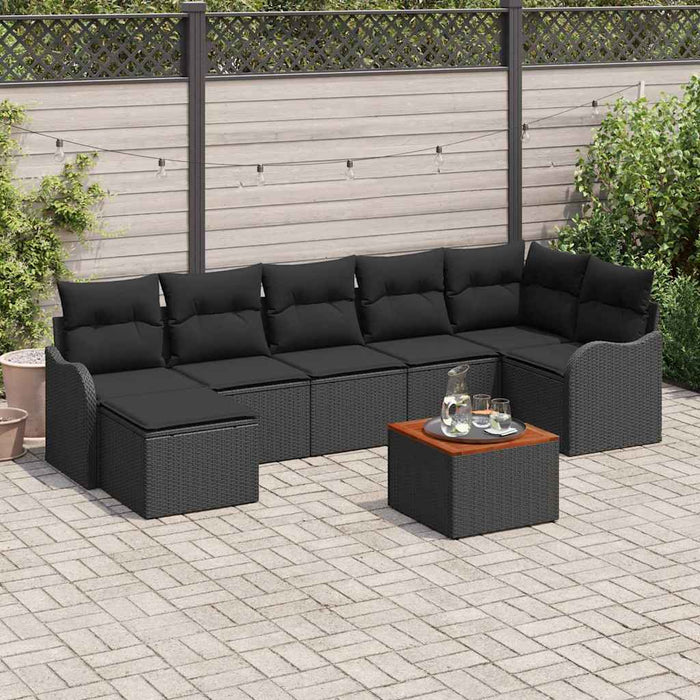 Set de canapele pentru grădină 8 pcs Negru - WALTI WALTI