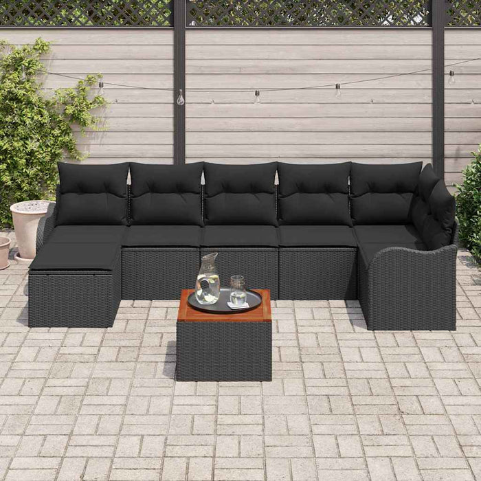 Set de canapele pentru grădină 8 pcs Negru - WALTI WALTI