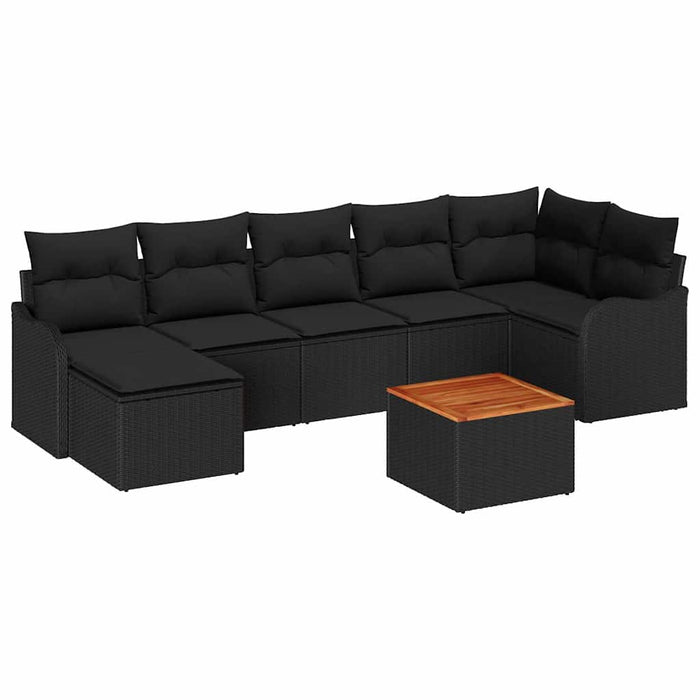 Set de canapele pentru grădină 8 pcs Negru - WALTI WALTI