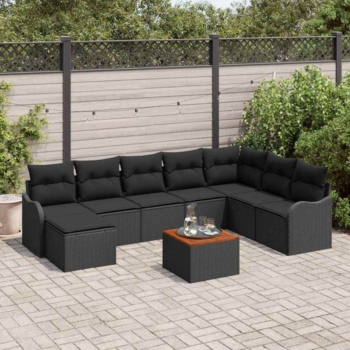 Set de canapele pentru grădină 9 pcs Negru - WALTI WALTI