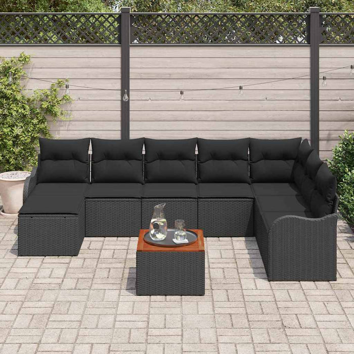 Set de canapele pentru grădină 9 pcs Negru - WALTI WALTI
