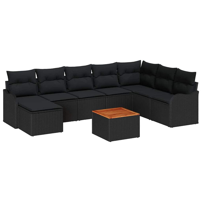 Set de canapele pentru grădină 9 pcs Negru - WALTI WALTI