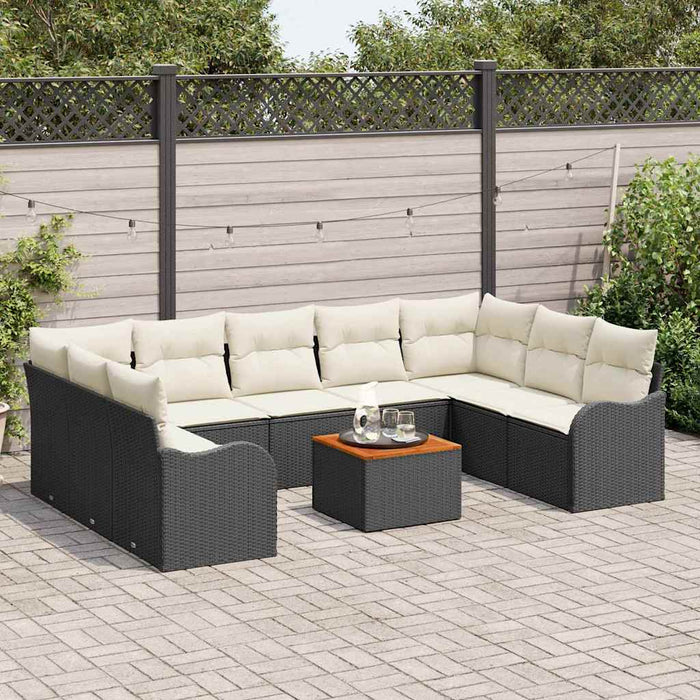 Set de canapele pentru grădină 10 pcs Negru, alb - WALTI WALTI