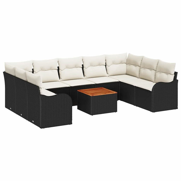 Set de canapele pentru grădină 10 pcs Negru, alb - WALTI WALTI