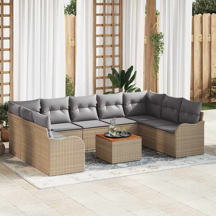 Set Canapea Grădină 10 pcs Bej, gri deschis - WALTI WALTI