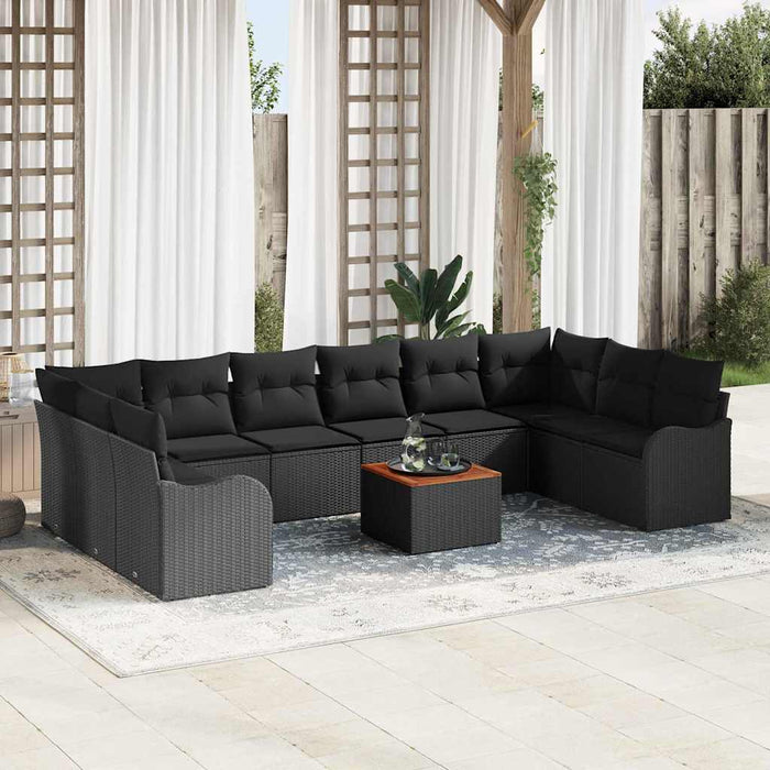 Set de canapele pentru grădină 11 pcs Negru - WALTI WALTI