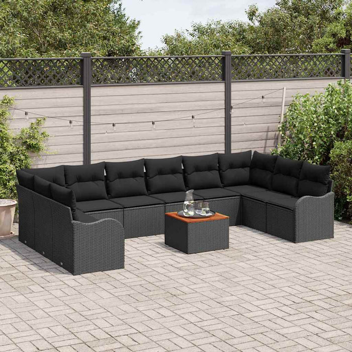 Set de canapele pentru grădină 11 pcs Negru - WALTI WALTI
