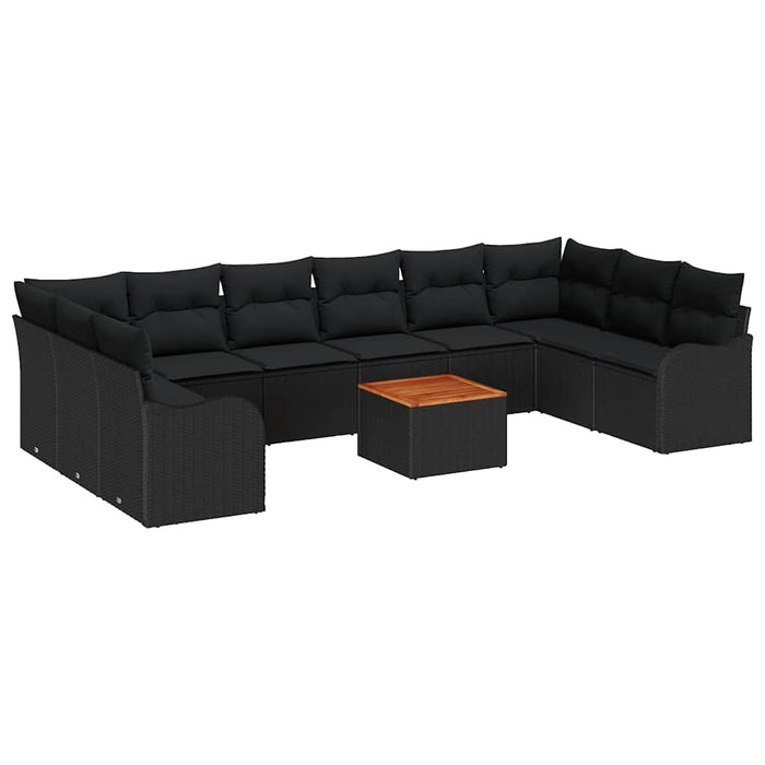 Set de canapele pentru grădină 11 pcs Negru - WALTI WALTI