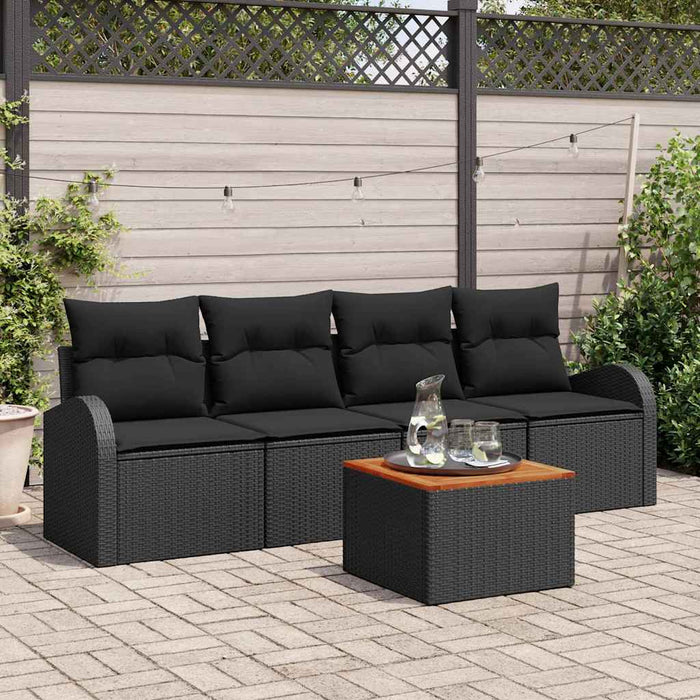 Set de canapele pentru grădină 5 pcs Negru - WALTI WALTI