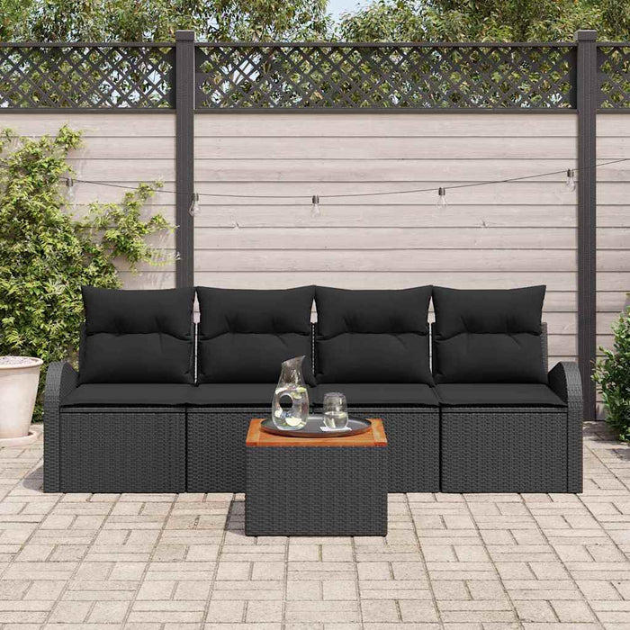 Set de canapele pentru grădină 5 pcs Negru - WALTI WALTI