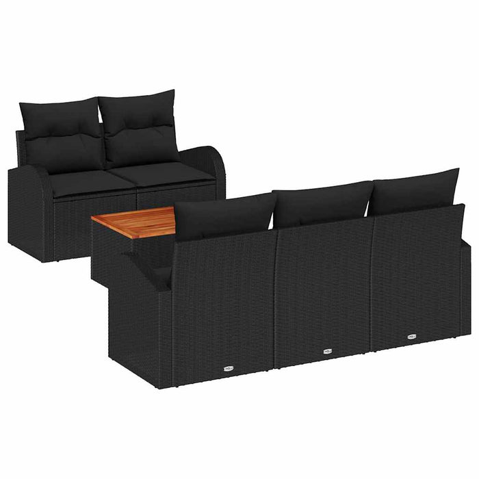 Set de canapele pentru grădină 6 pcs Negru - WALTI WALTI