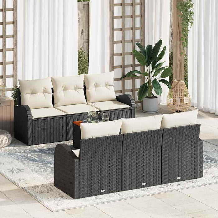 Set de canapele pentru grădină 7 pcs Negru, alb - WALTI WALTI