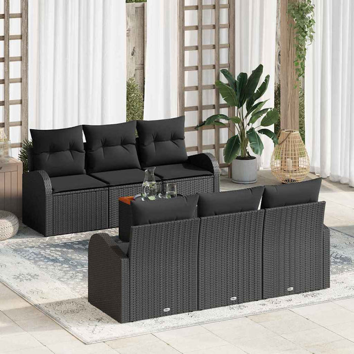 Set de canapele pentru grădină 7 pcs Negru - WALTI WALTI
