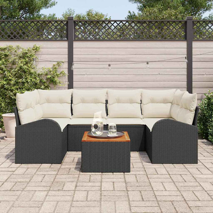 Set de canapele pentru grădină 7 pcs Negru, alb - WALTI WALTI