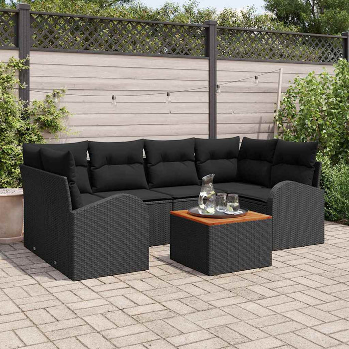 Set de canapele pentru grădină 7 pcs Negru - WALTI WALTI