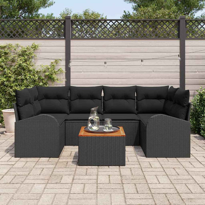 Set de canapele pentru grădină 7 pcs Negru - WALTI WALTI