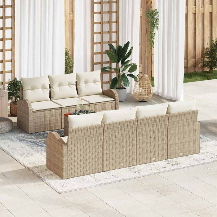 Set de canapele pentru grădină 8 pcs Bej și alb - WALTI WALTI