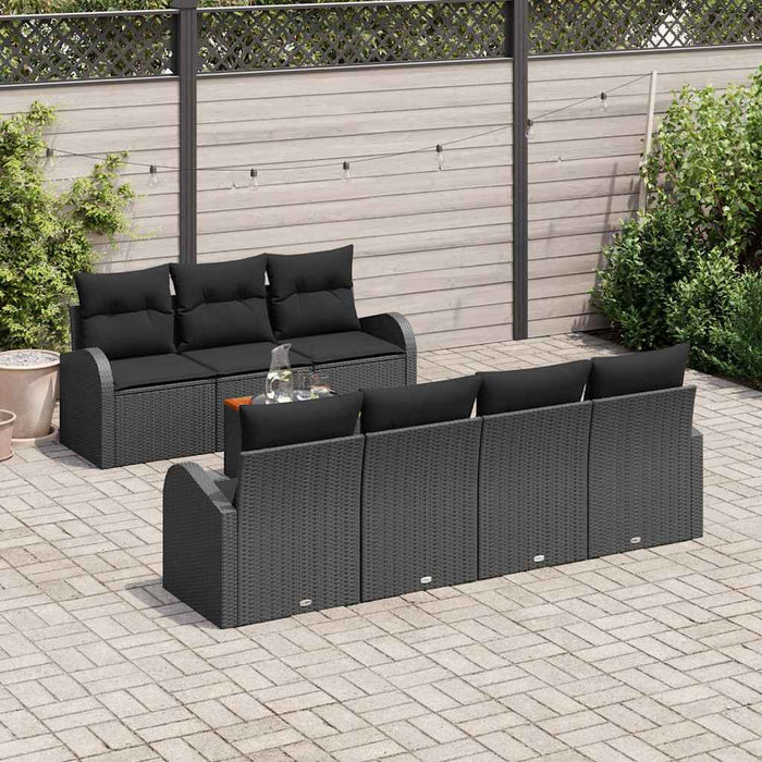 Set de canapele pentru grădină 8 pcs Negru - WALTI WALTI