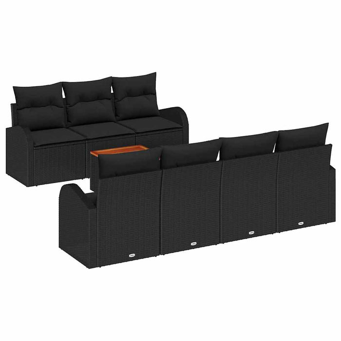 Set de canapele pentru grădină 8 pcs Negru - WALTI WALTI