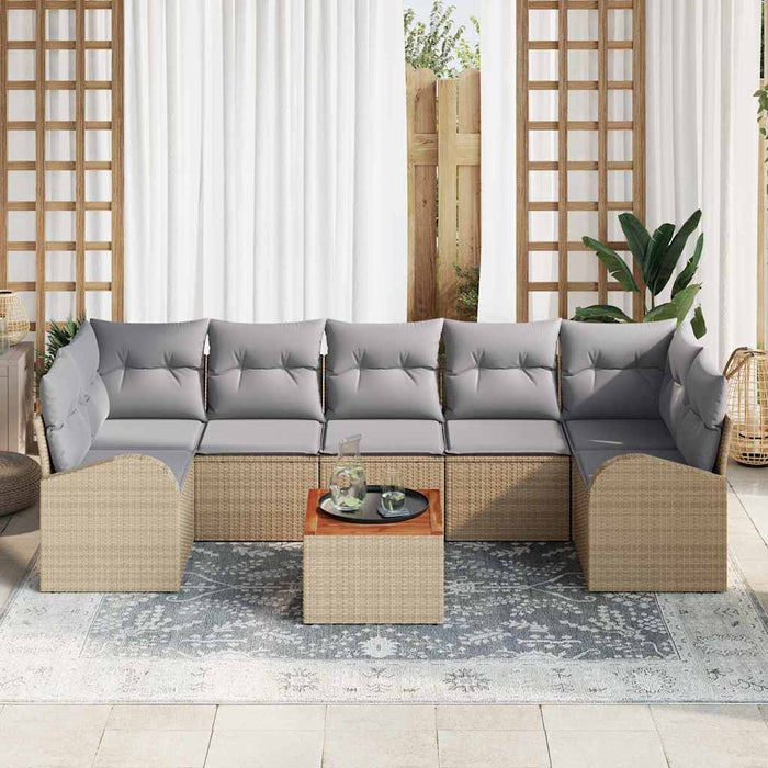 Set de canapele pentru grădină 8 pcs Bej, gri deschis - WALTI WALTI
