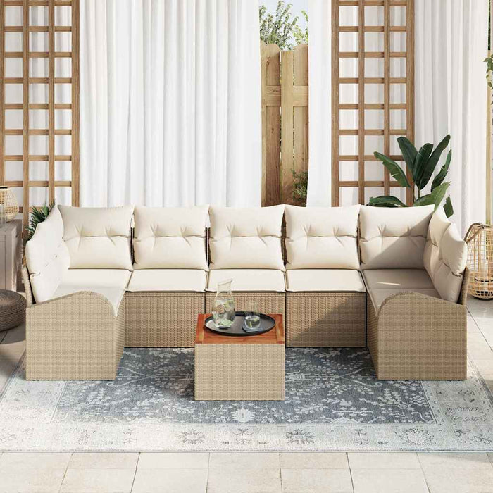 Set de canapele pentru grădină 8 pcs Bej și crem poliratan - WALTI WALTI