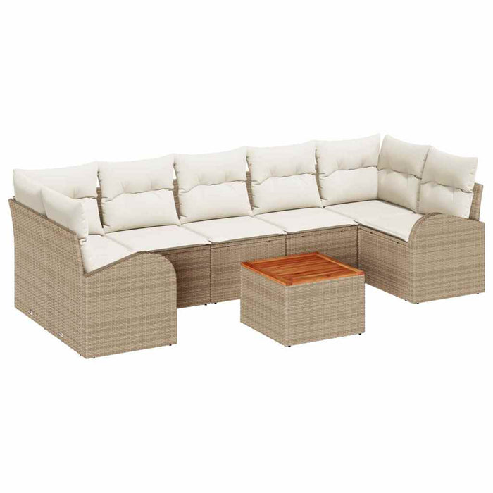 Set de canapele pentru grădină 8 pcs Bej și crem poliratan - WALTI WALTI