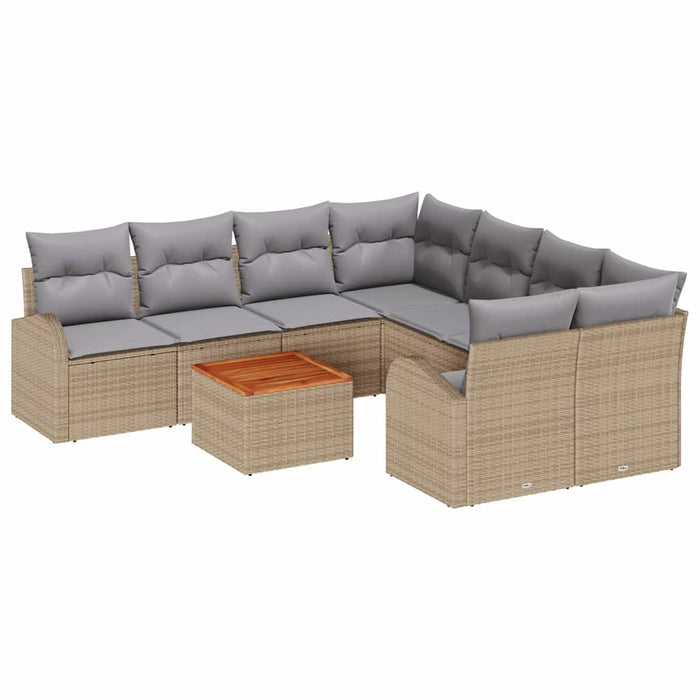 Set de canapele pentru grădină 9 pcs Bej, gri deschis - WALTI WALTI
