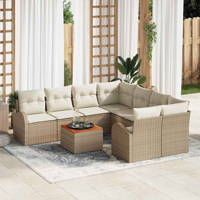 Set de canapele pentru grădină 9 pcs Bej, alb - WALTI WALTI