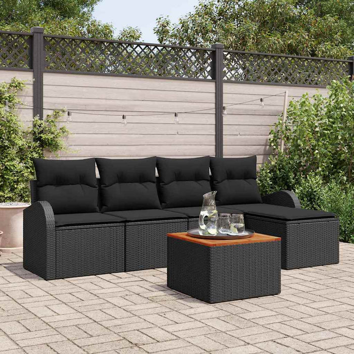 Set de canapele pentru grădină 6 pcs Negru - WALTI WALTI