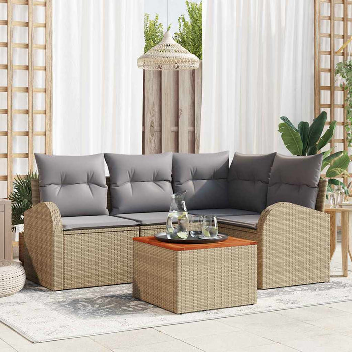 Set de canapele pentru grădină 5 pcs Beige și gri deschis - WALTI WALTI