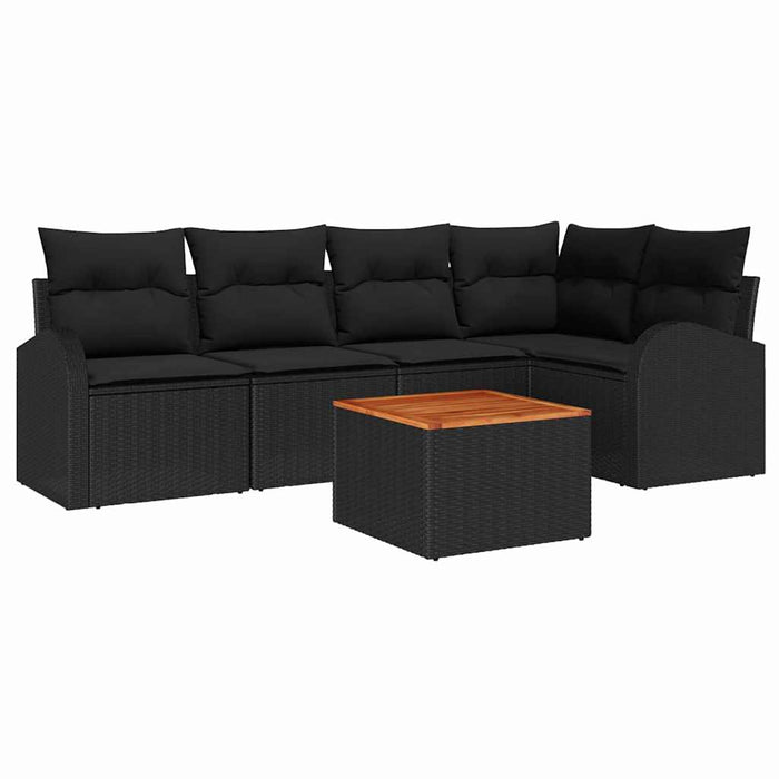 Set de canapele pentru grădină 6 pcs Negru - WALTI WALTI