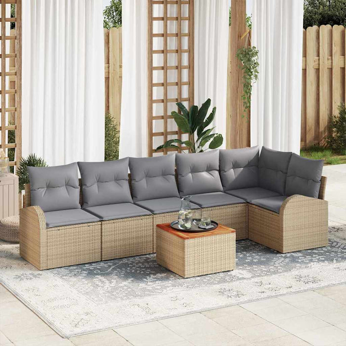 Set de canapele pentru grădină 7 pcs Bej, gri deschis - WALTI WALTI