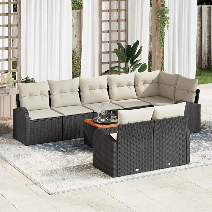 Set de canapele pentru grădină 9 pcs Negru, alb - WALTI WALTI