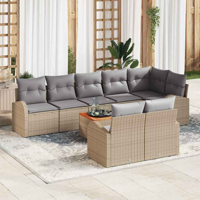 Set de canapele pentru grădină 9 pcs Beige și gri deschis - WALTI WALTI