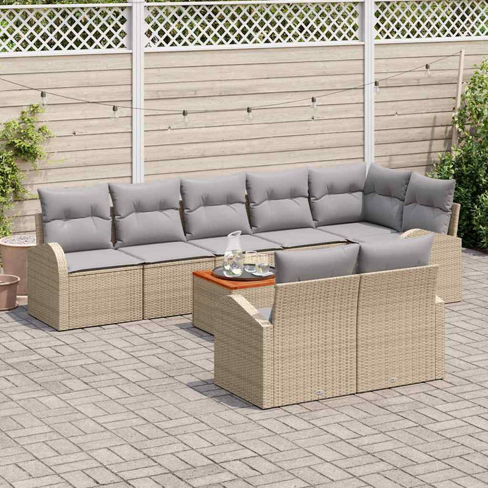 Set de canapele pentru grădină 9 pcs Beige și gri deschis - WALTI WALTI