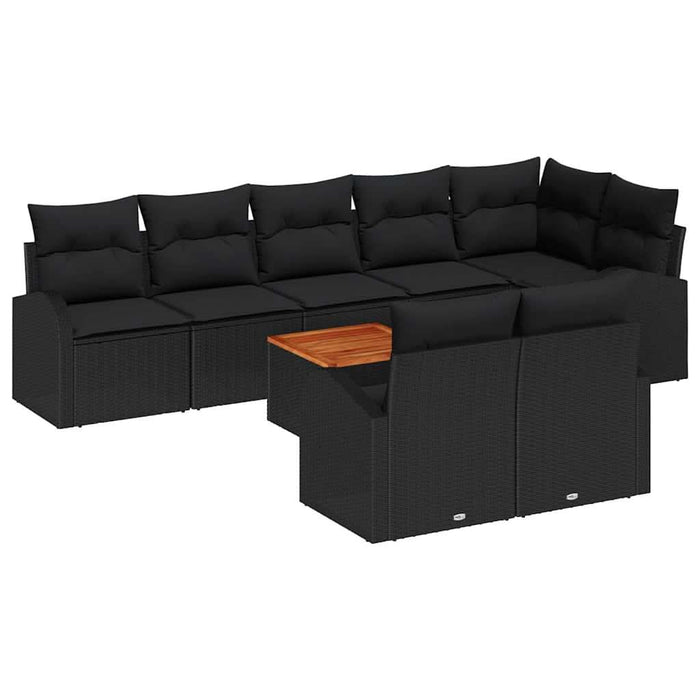 Set de canapele pentru grădină 9 pcs Negru - WALTI WALTI